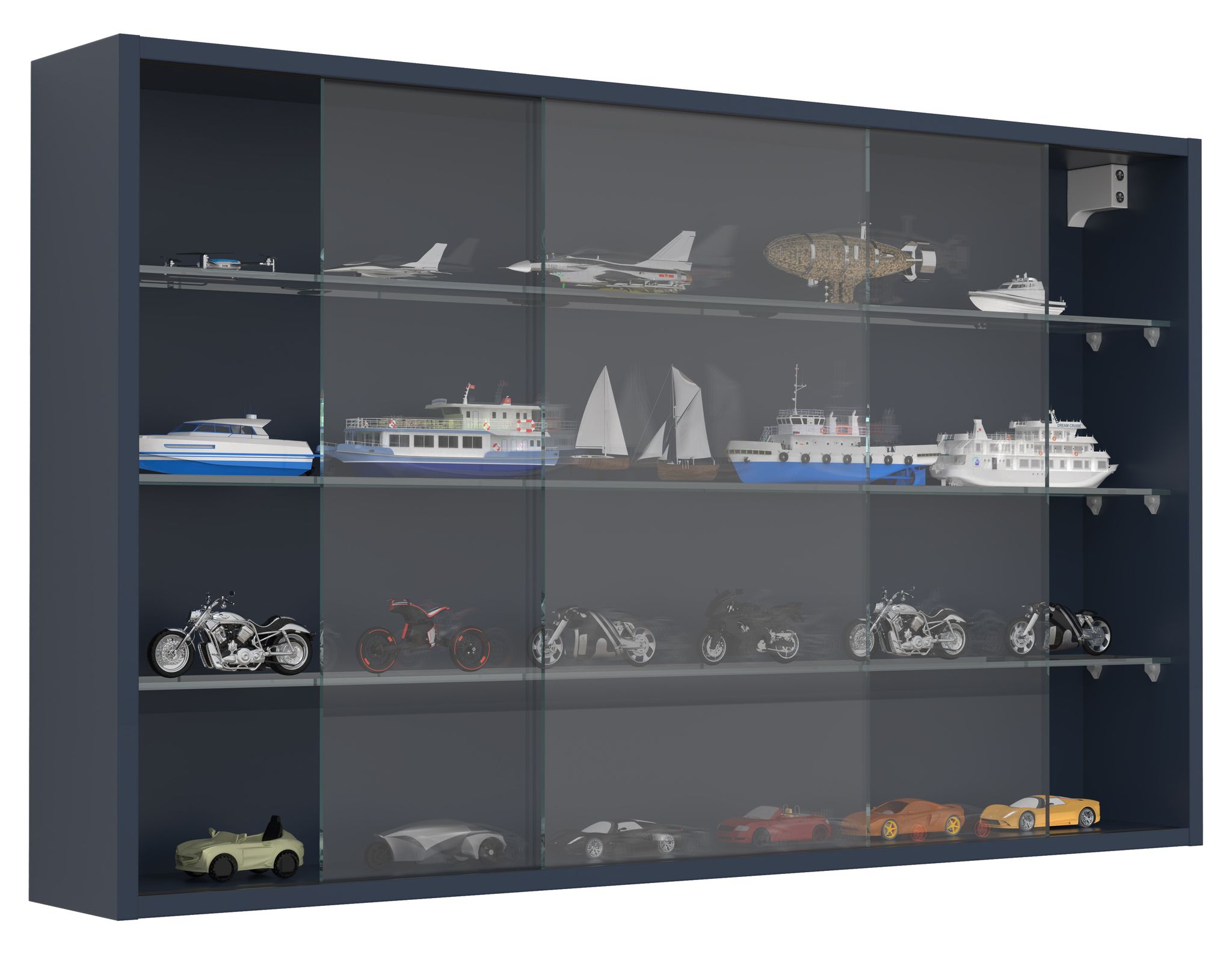 Vcm - Vitrine Murale Drivalo H. 60 X L. 100 X J. 15 Cm Anthracite