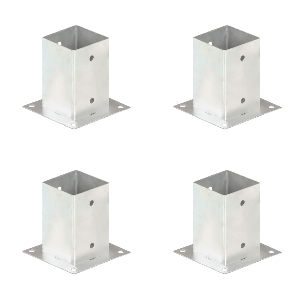 Post Anchors 4 Pcs Galvanised Metal 91 Mm Vidaxl