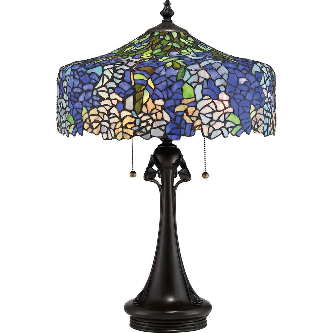 Elstead - Cobalt - Lampe De Table À 1 Lumière Tiffany - Fini Bronze, E27