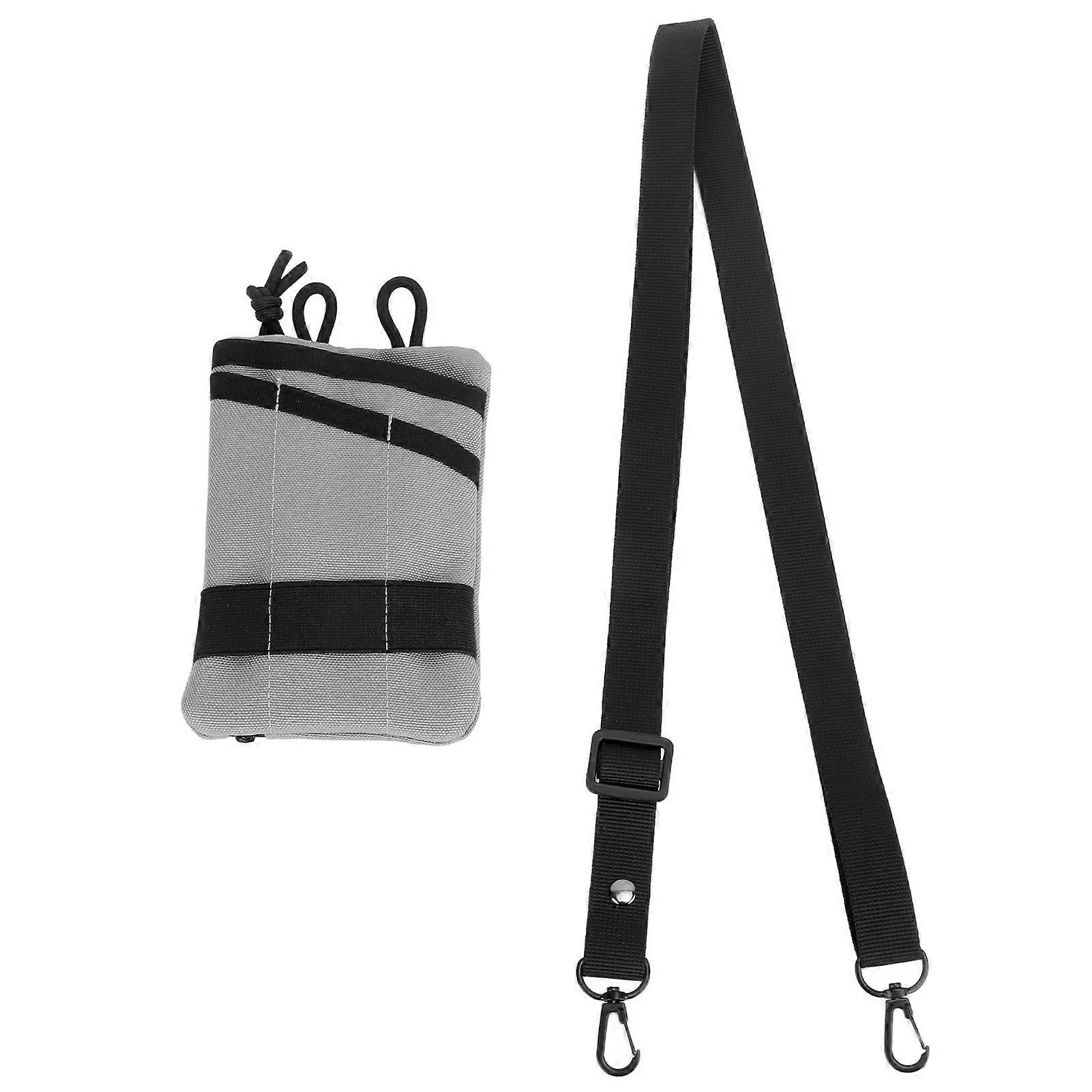 Organiseur de poche EDC compact en toile avec système MOLLE, gris, poche zippée et compartiments séparés