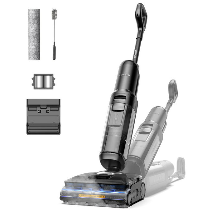 Tineco Floor One S7 Stretch Steam Lavapavimenti Aspirapolvere A Vapore Senza Fili, 140℃ Hypersteam, Design Reclinabile A 180° , Design Anti-groviglio, Auto-pulizia Flashdry, Fino A 80 Min Di Autonomia
