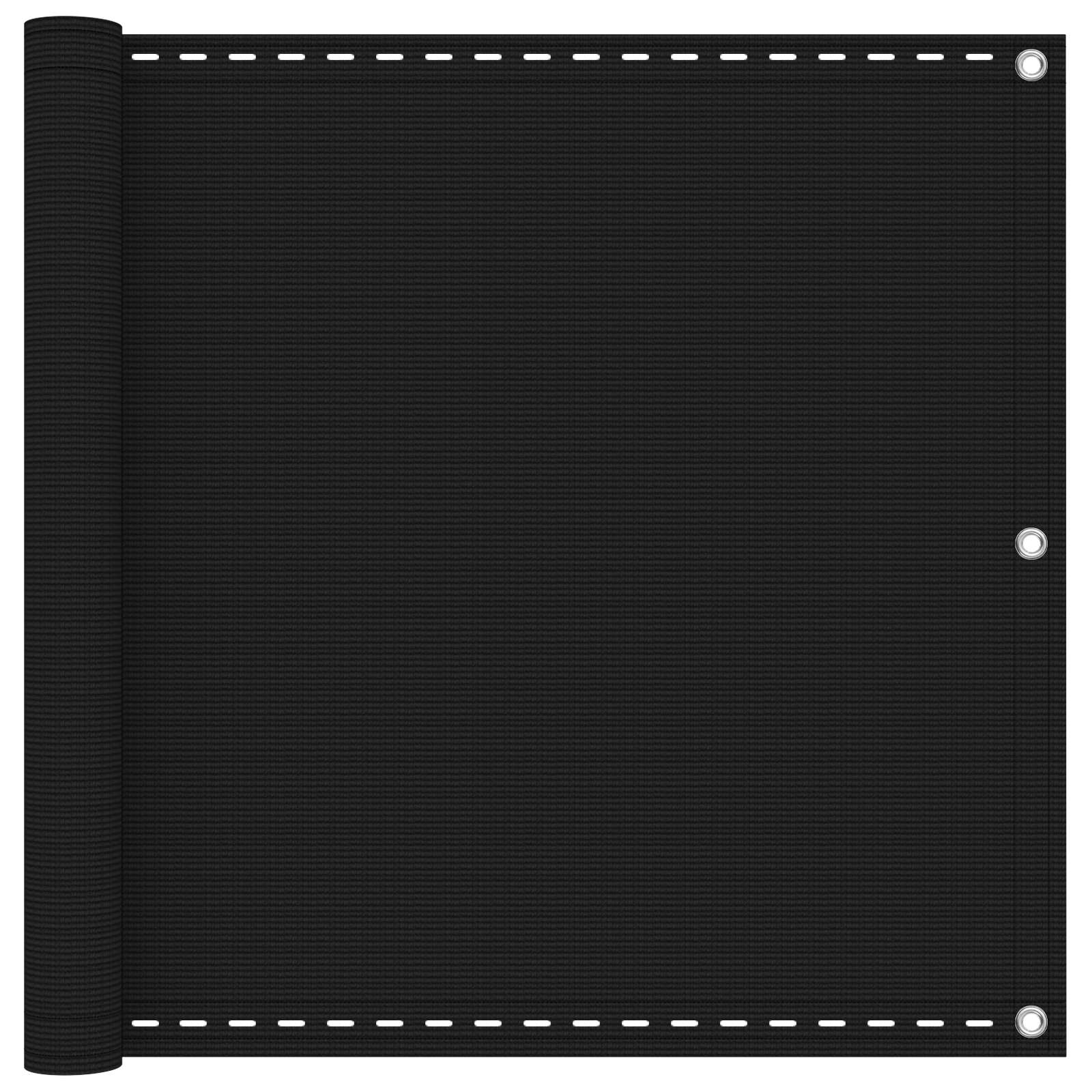 Balcony Screen Black 75 X 800 Cm Hdpe And Aluminium Vidaxl