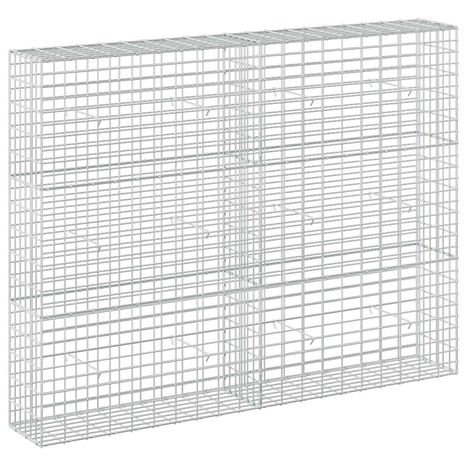 Vidaxl Versilbert Gabione Mit 5 Mm Draht Und 5X10 Cm Maschen 200X30x150 Cm