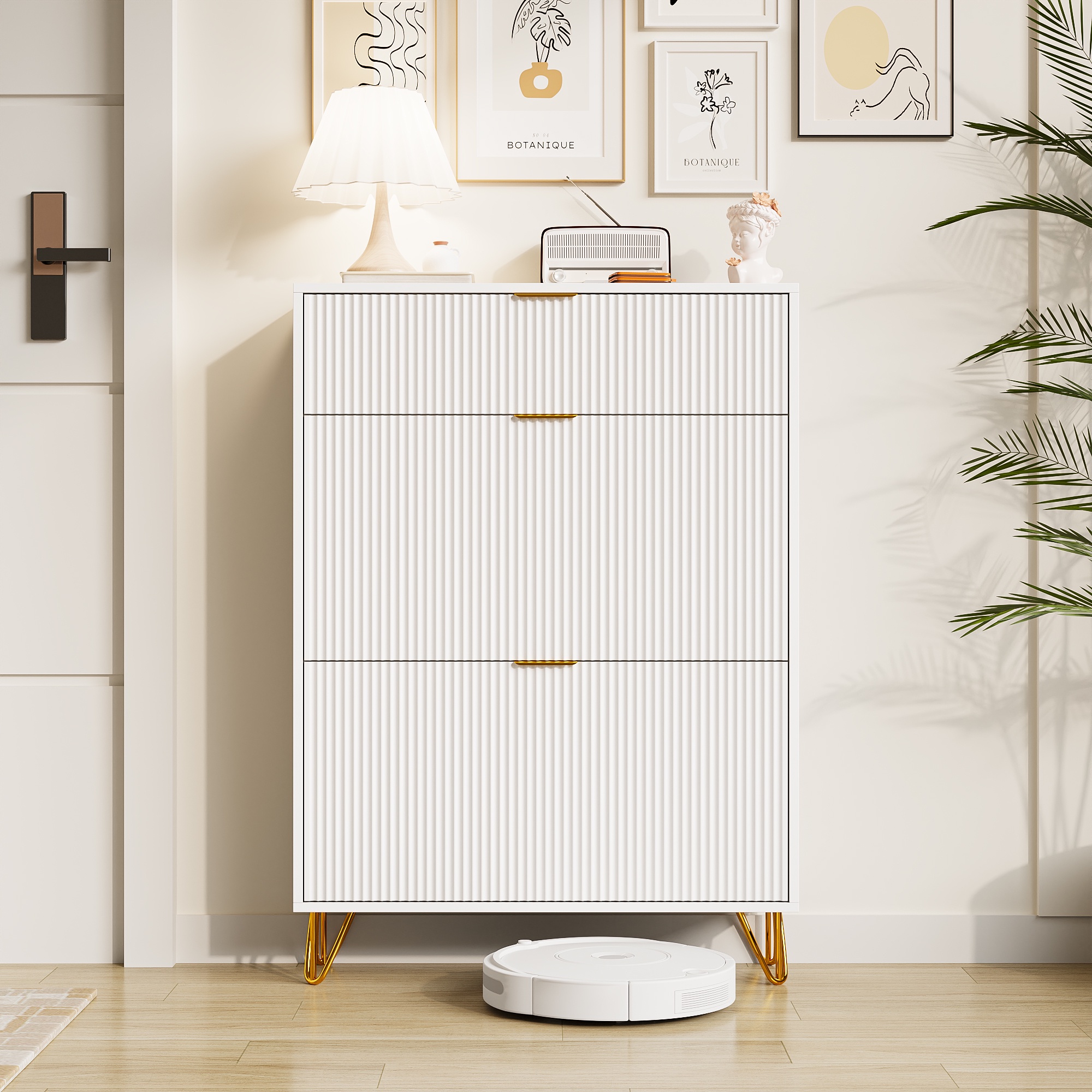 Dans Les Nuages – Meuble À Chaussures 80cm Avec 3 Portes En Bois