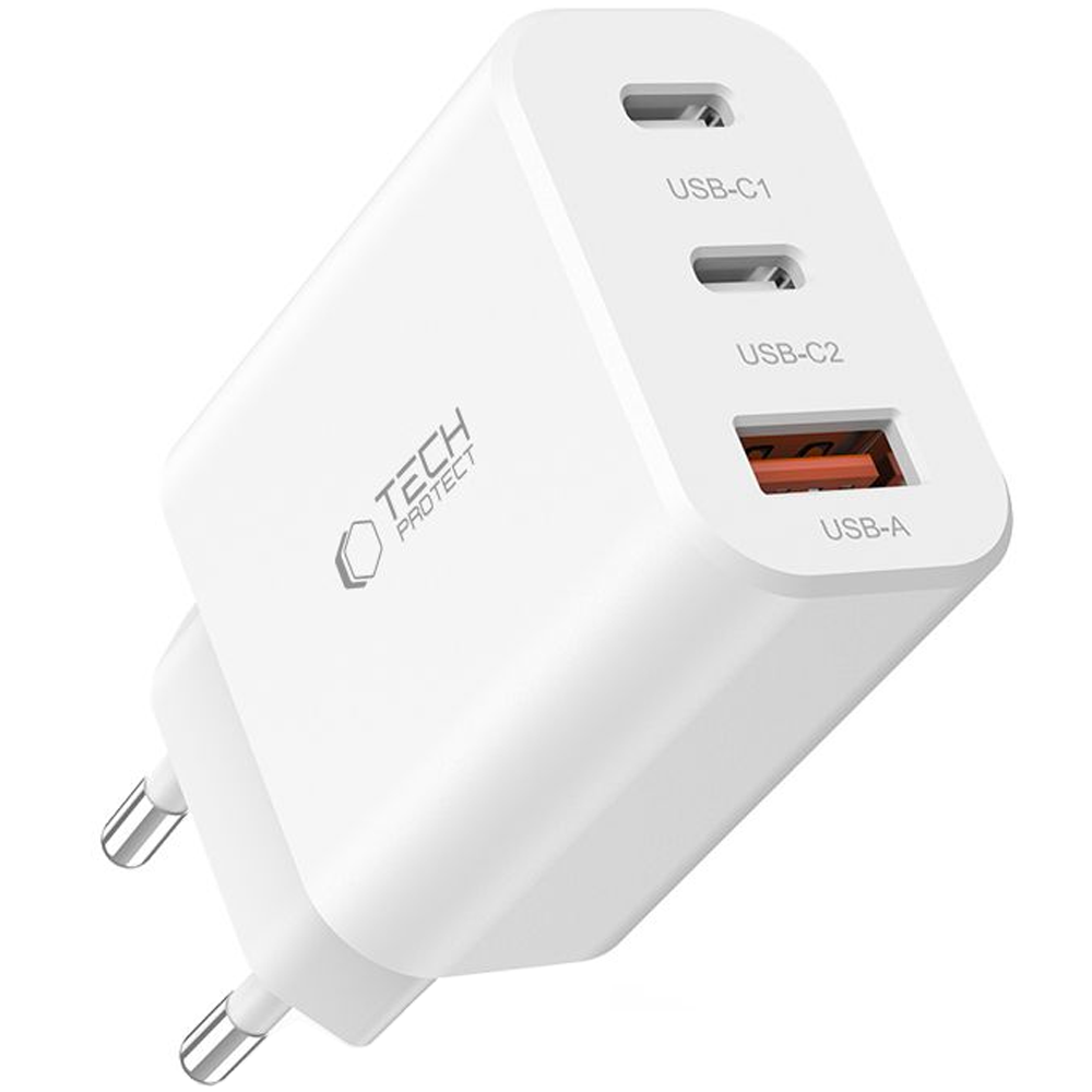 Tech-Protect Network Charger (30 W, 3 Ports), USB Ladegerät, Weiss - Bild 5