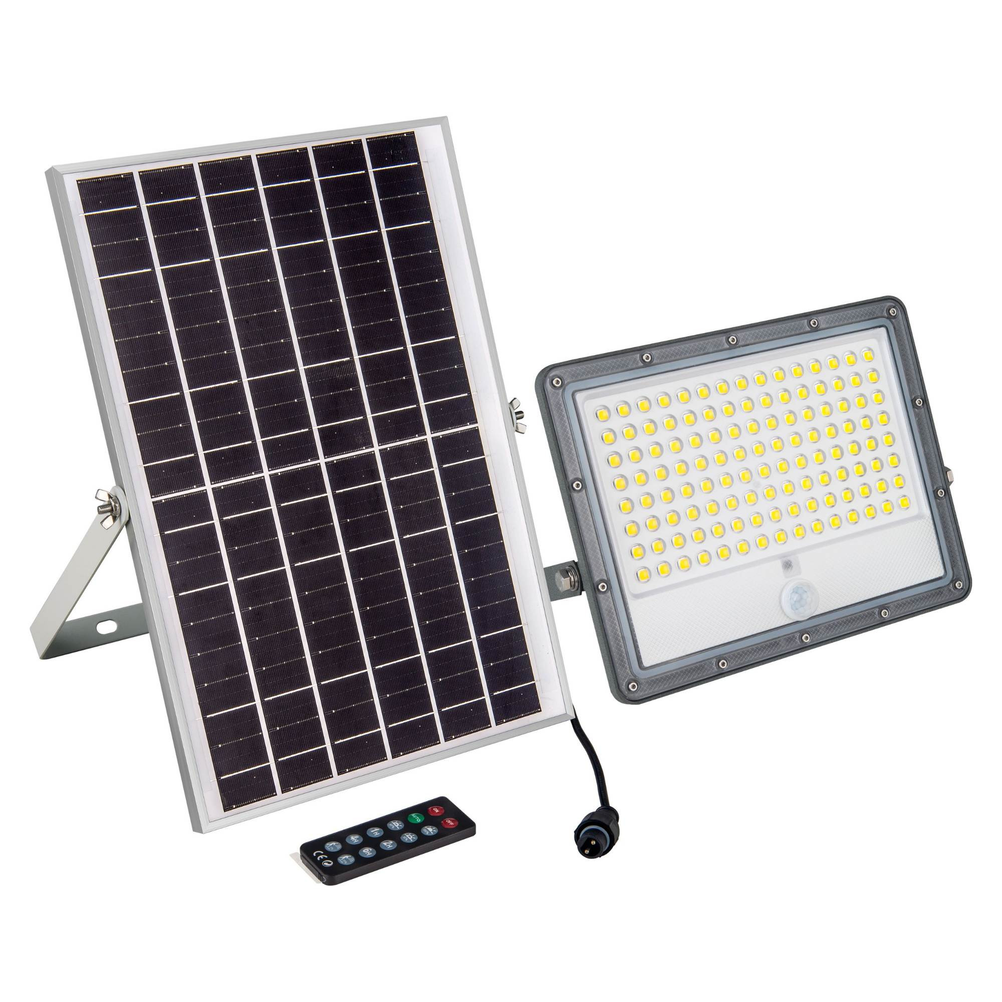 Proiettore Solare Di Sicurezza 16w - Sensore Pir E Telecomando -