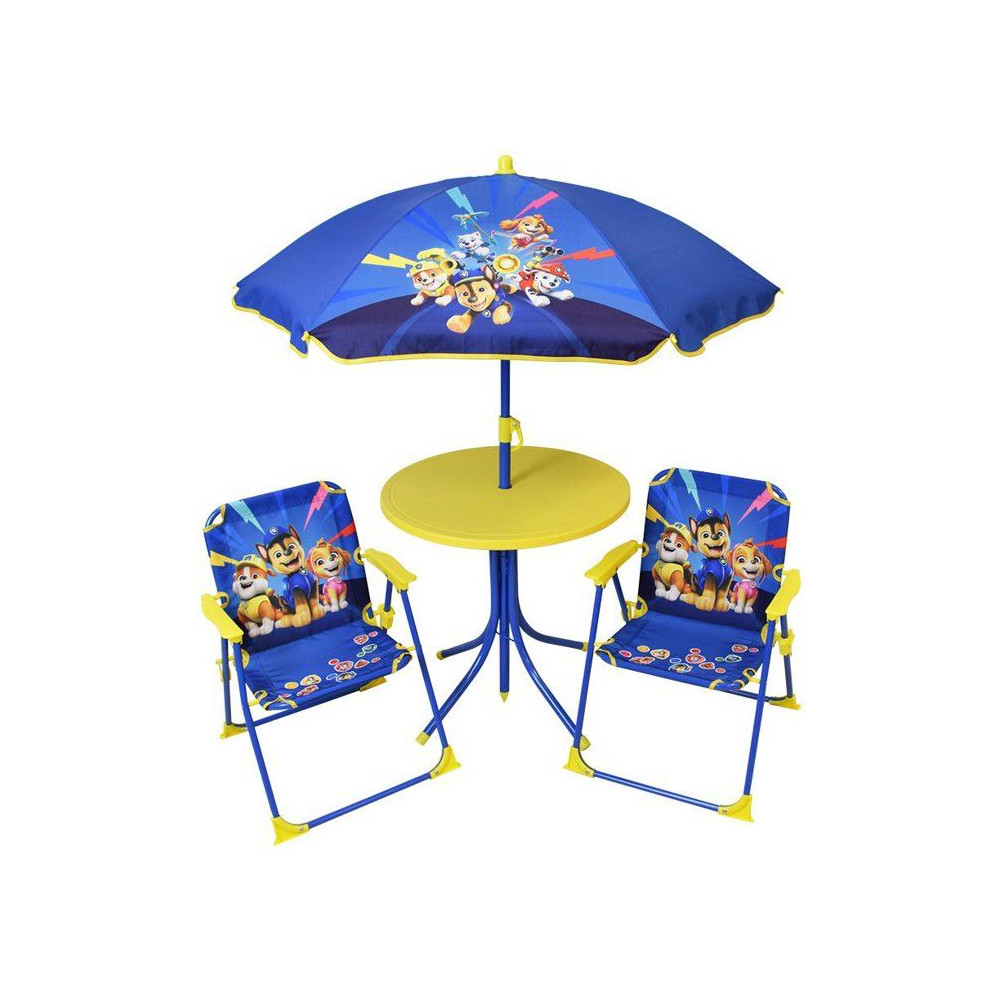 Cijep Fun House Paw Patrol Garden Furniture Set - 1 Table 46 X Ø46 Cm, 2 Chairs 53 X W.38.5 X D.37.5 Cm And 1 Parasol H.125 X Ø100 Cm 3700057136697