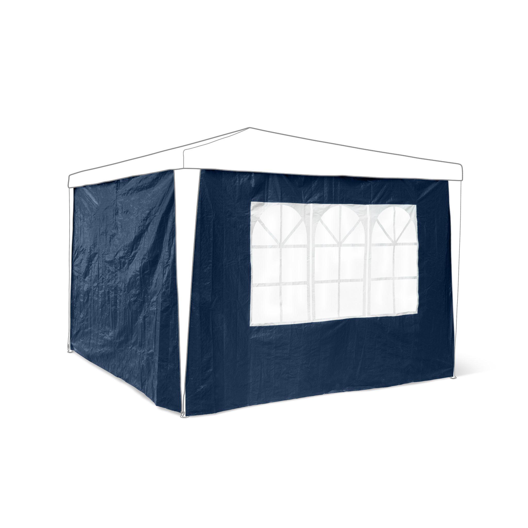 Set 2 Pareti Laterali Per Gazebo, 3 X 3 M, Telo In Pe, Finestre, Rivestimento Per Festival, Tendone, Blu - Relaxdays