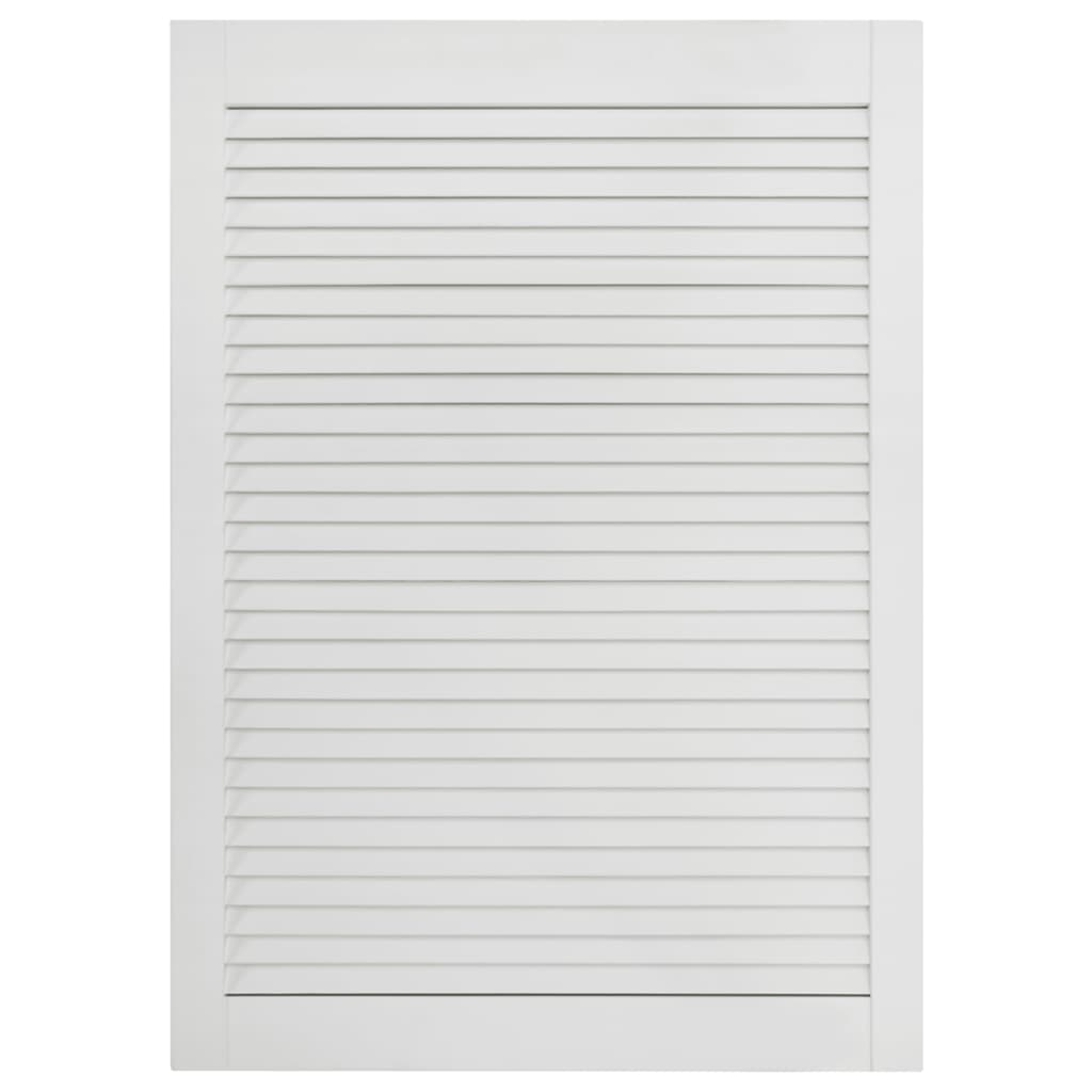 Porte À Persiennes Porte D'Armoire Porte D'Etagères Revêtement Pour Placard Penderie Garde-robe Paravent 69 X 39,4 Cm Bois De Pin Massif Blanc