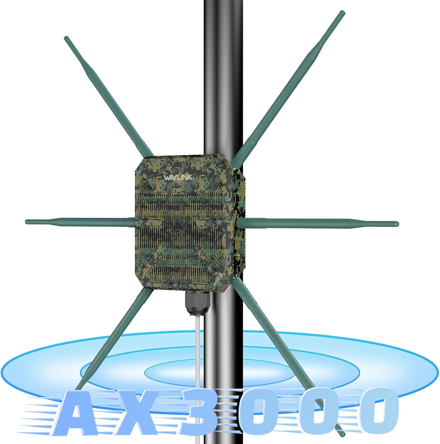Ripetitore Wifi Per Esterni Wavlink Ax3000, Wifi 6 Dual Band 5g + 2.4g, Access Point Wifi 6 Wireless Per Esterni, Ripetitore Wifi Resistente Alle Intemperie, Router, Poe Attivo 802.3at, 6 Antenne Da 7
