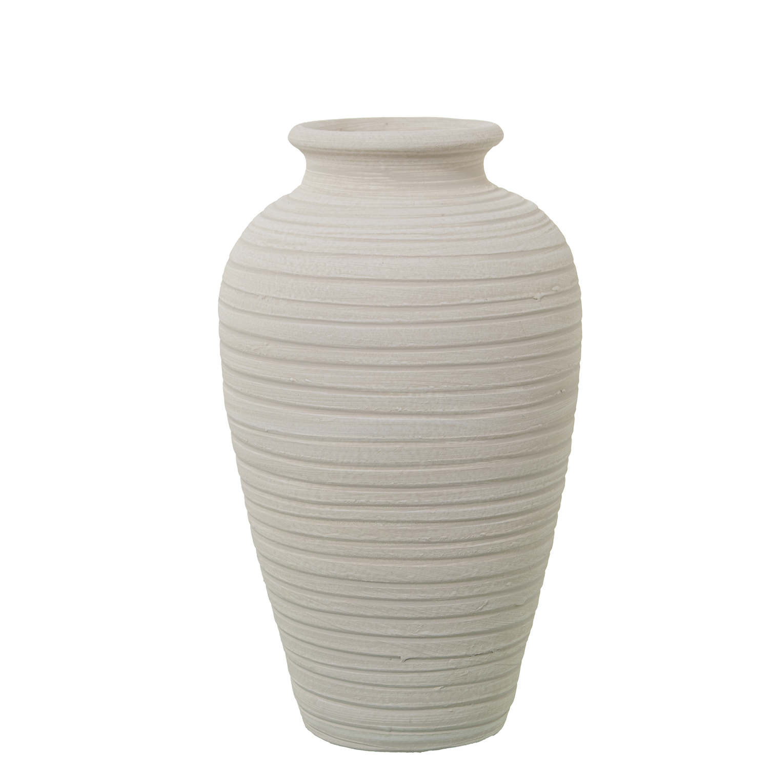 Vase Céramique 40 Cm Ondulé Blanc Mat °24x40 Cm