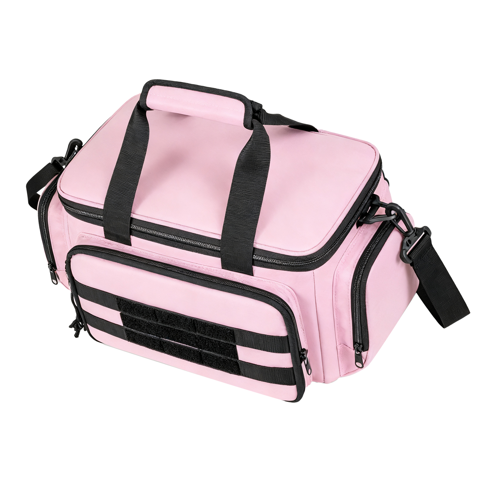 Sac à outils 14 pouces grande capacité étanche, fond épais 3 mm, organisateur à poches et sangles élastiques, rose