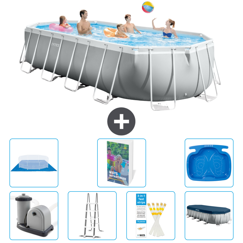 Intex Piscina Prism Frame Ovale - 610x305x122 Cm - 8-pezzi  S662 Intex