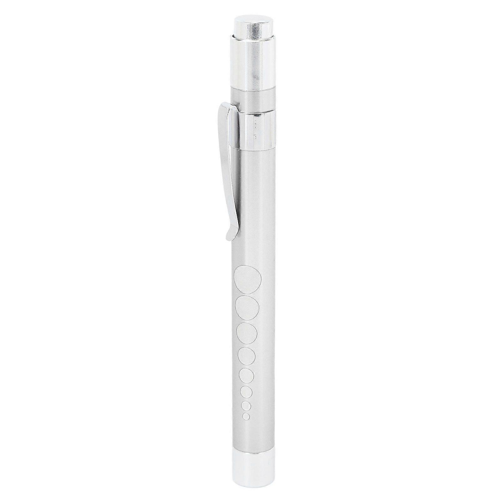Lampe stylo médicale à lumière jaune avec échelle pupillaire 50 mm, alliage d'aluminium, 2 piles AAA