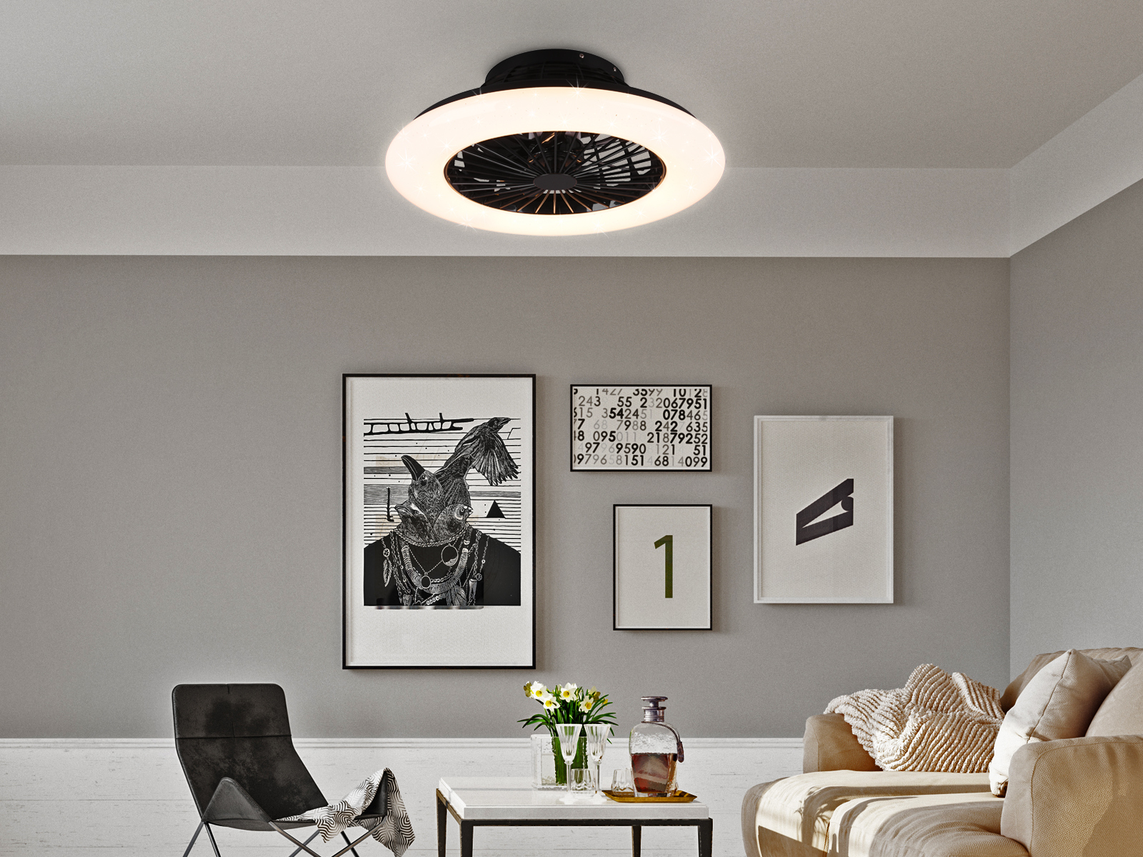 Reality - Trio Lighting Stralsund Led Ventilator Und Deckenlampe 30w 3000k-6500k R62522132