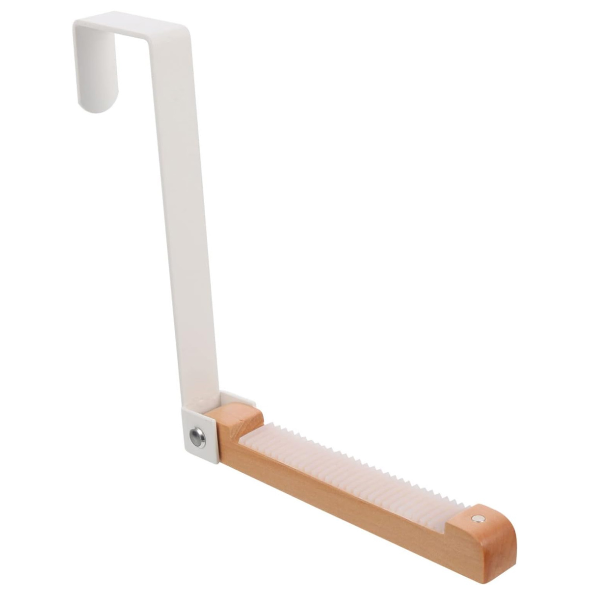 Crochet pliant bois et métal pour porte jusqu'à 4,5 cm, antidérapant, lot de 2