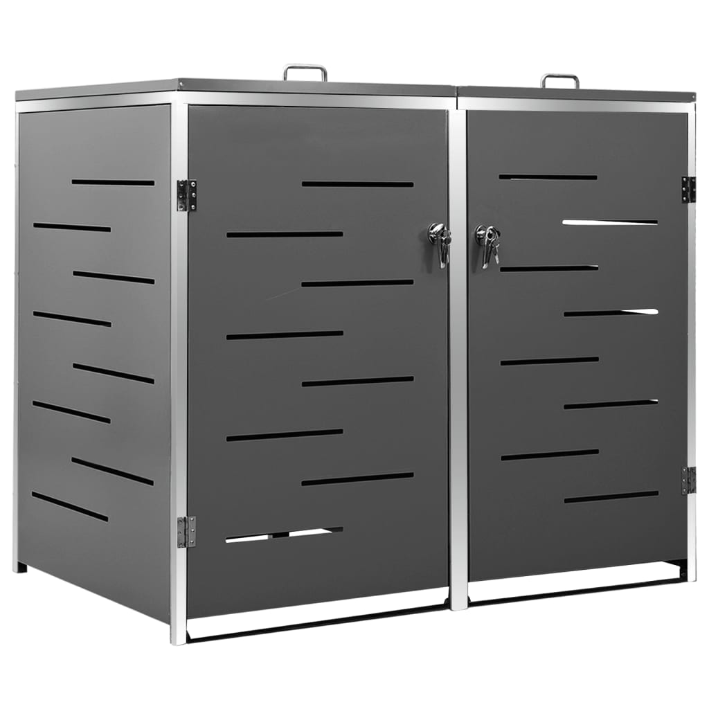 Vidaxl Anthrazit Mülltonnenbox Für 2 Tonnen 138X77,5X112,5 Cm Edelstahl