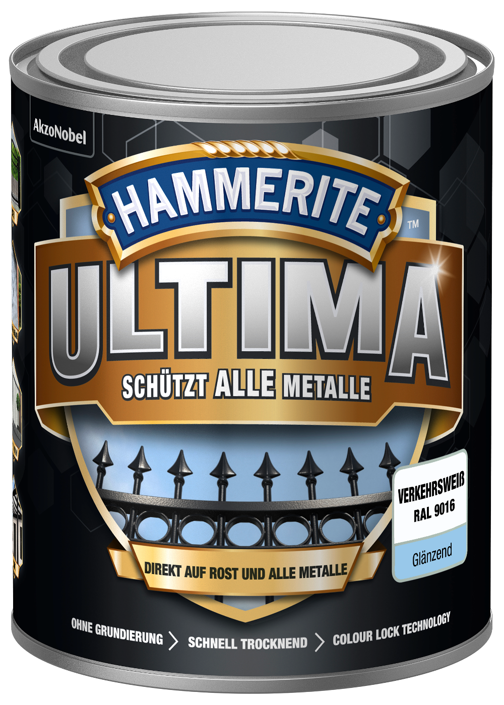 Hammerite Metallschutzlack Ultima Glă¤nzend, Verkehrsweiăź, Ral 9016, 750 Ml