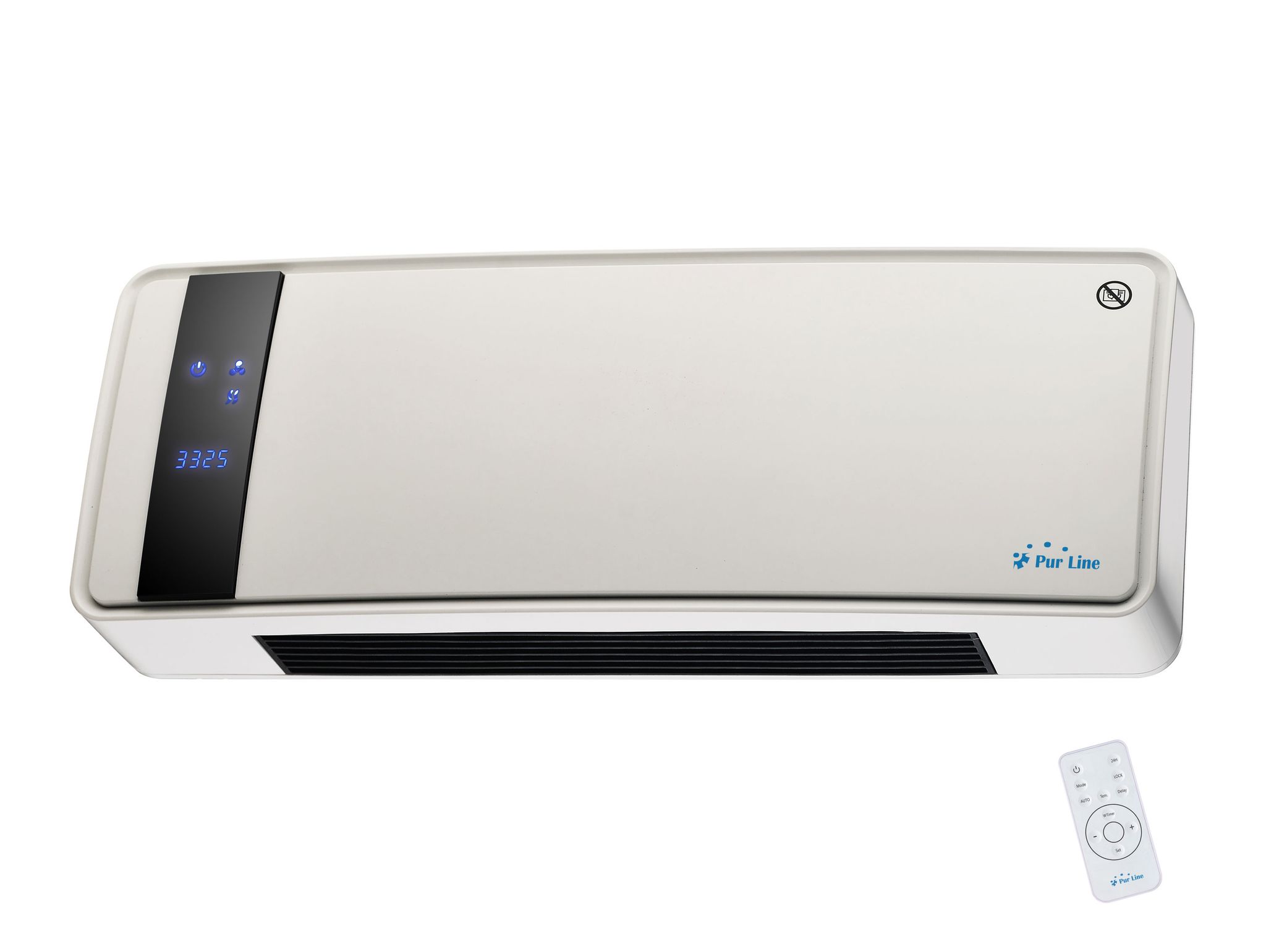 Stufa A Parete In Ceramica Da 2000w Con Display Digitale, Telecomando E Timer Purline Hoti M65