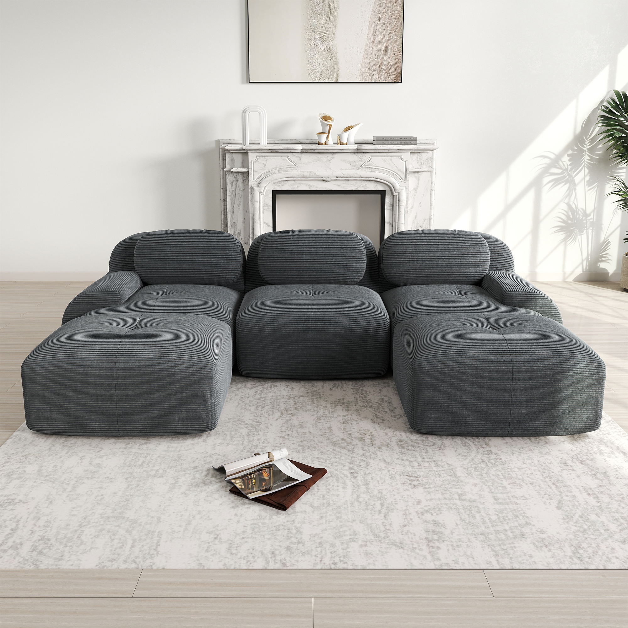 Eifson – Canapé Panoramique En U 298x178x75 Cm – Sofa Modulable En