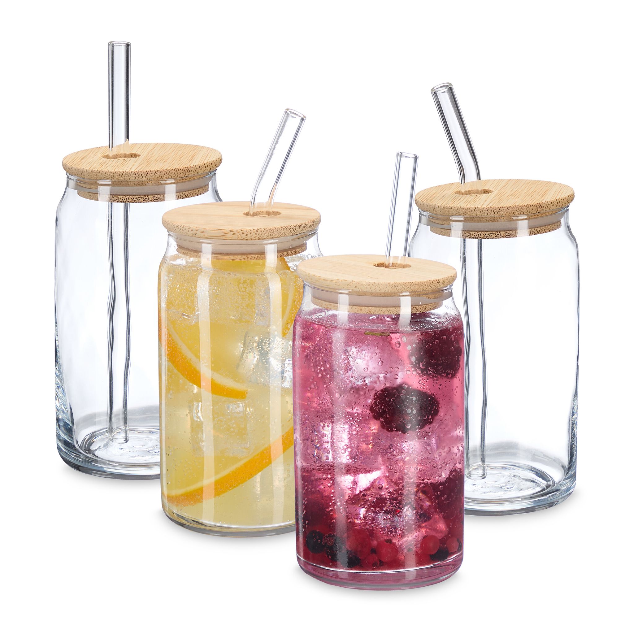 relaxdays Glas "4er Set, Transparent, 450 ml"