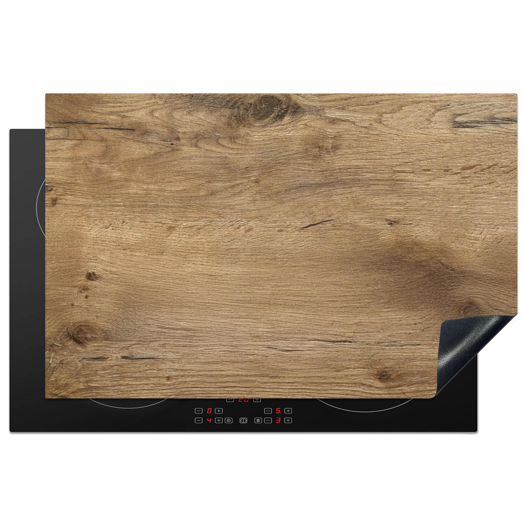 Protezione Per Piano Cottura A Induzione Legno - Marrone - Aspetto Legno 80x52