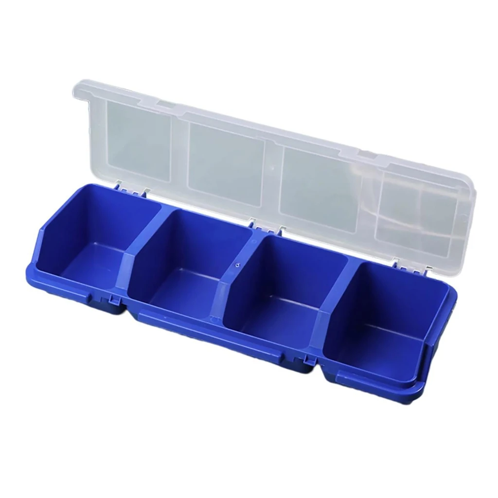 Boîte de rangement en plastique ABS transparent, 10,41 x 30,9 x 6,35 cm, pour vis et pièces détachées