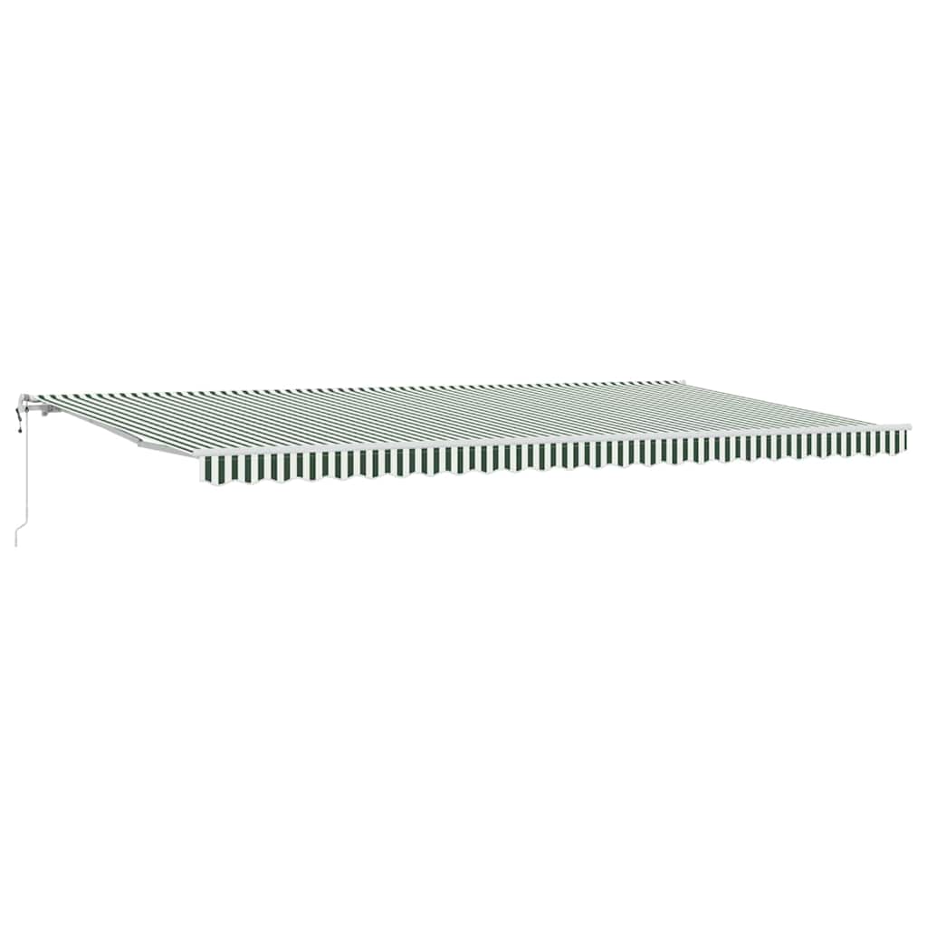 Retractable Awning 600 X 350 Cm Green And White Vidaxl
