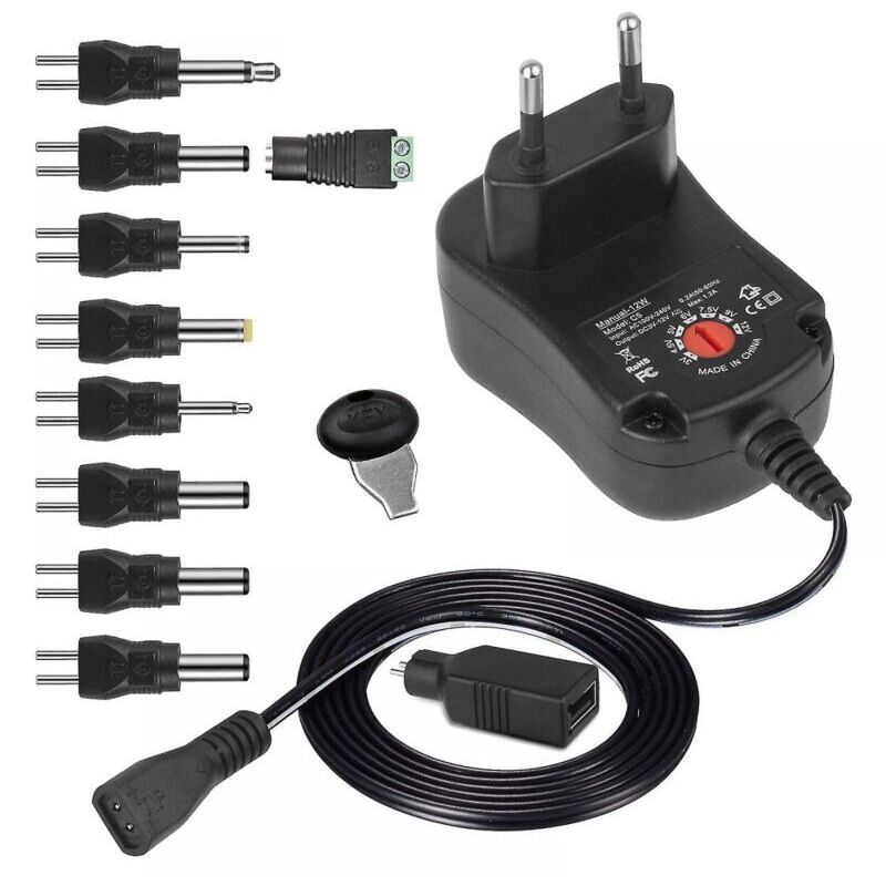 Adaptateur D'Alimentation 12w 3v 4.5v 5v 6v 7.5v 9v 12v Ac Dc Pour Router, Lumière Led