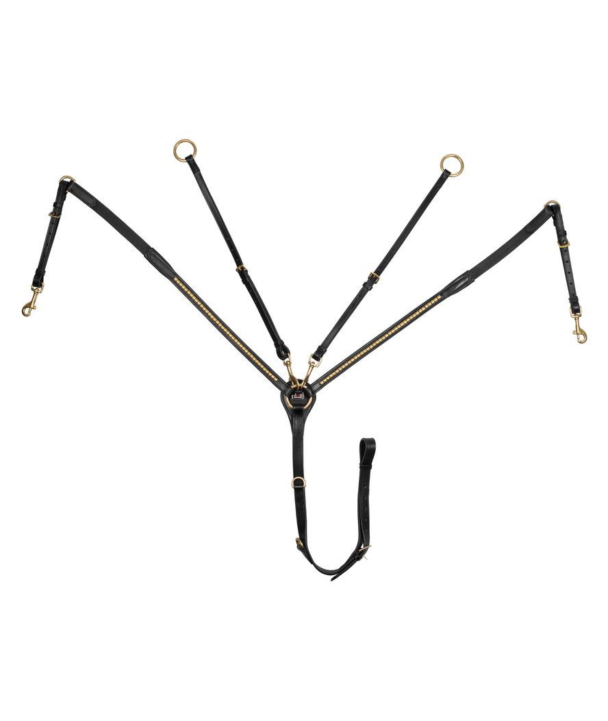 Supreme Schwarz Leder-Halsband Mit Messinggabel - Bild 3