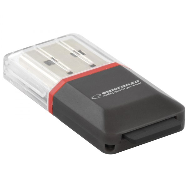 Esperanza Schwarz/Silber Kartenleser Ea134k Microsd Microsdhc Usb 2.0 Transparent - Bild 2