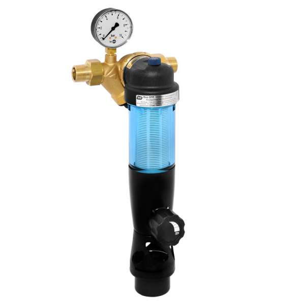 Syr Blau - Duo Dfr Sasserath Rückspülfilter 2314.25.000 Dn 25, Manuell, Mit Druckminderer Und Manometer