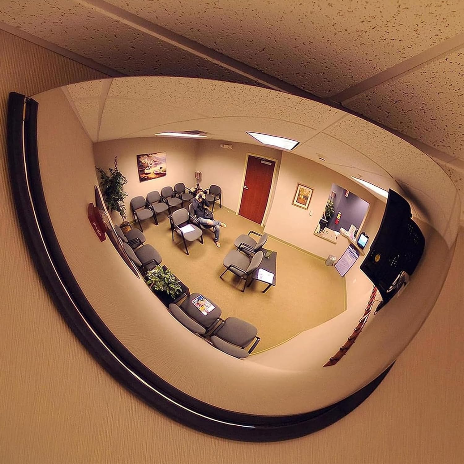 Miroir Convexe Demi-dôme Panoramique Angle De Vision De 180 Degrés 1/4