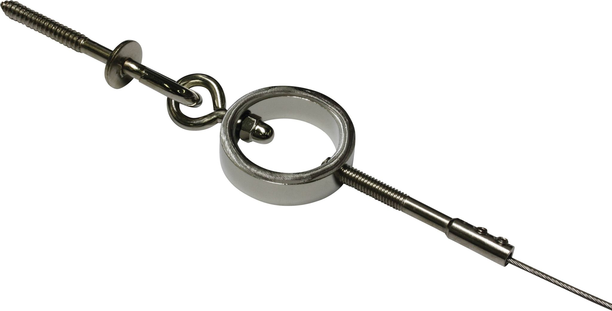 Gardinia Hellgrau Seilspanngarnitur "Ring" Gr. 1, Grau (Chromfarben), L:500cm, Metall, Gardinenbefestigungen, Nur Auf Festem Untergrund Montieren - Image 4