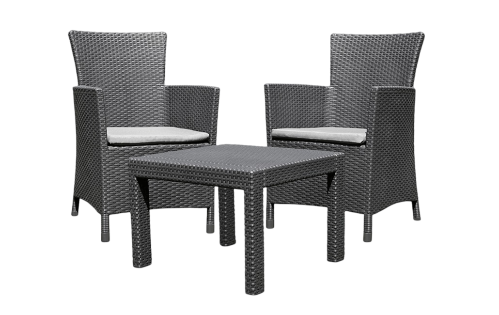 Allibert – Ensemble De Jardin Rosario 2 Fauteuils Et Table Basse
