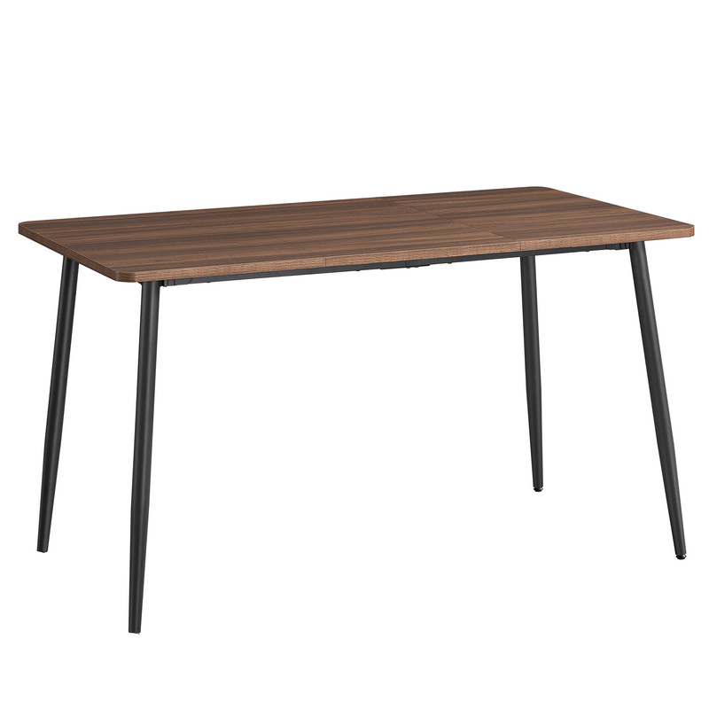 Vasagle – Table À Manger Moderne 4-6 Personnes – Plateau En Noyer