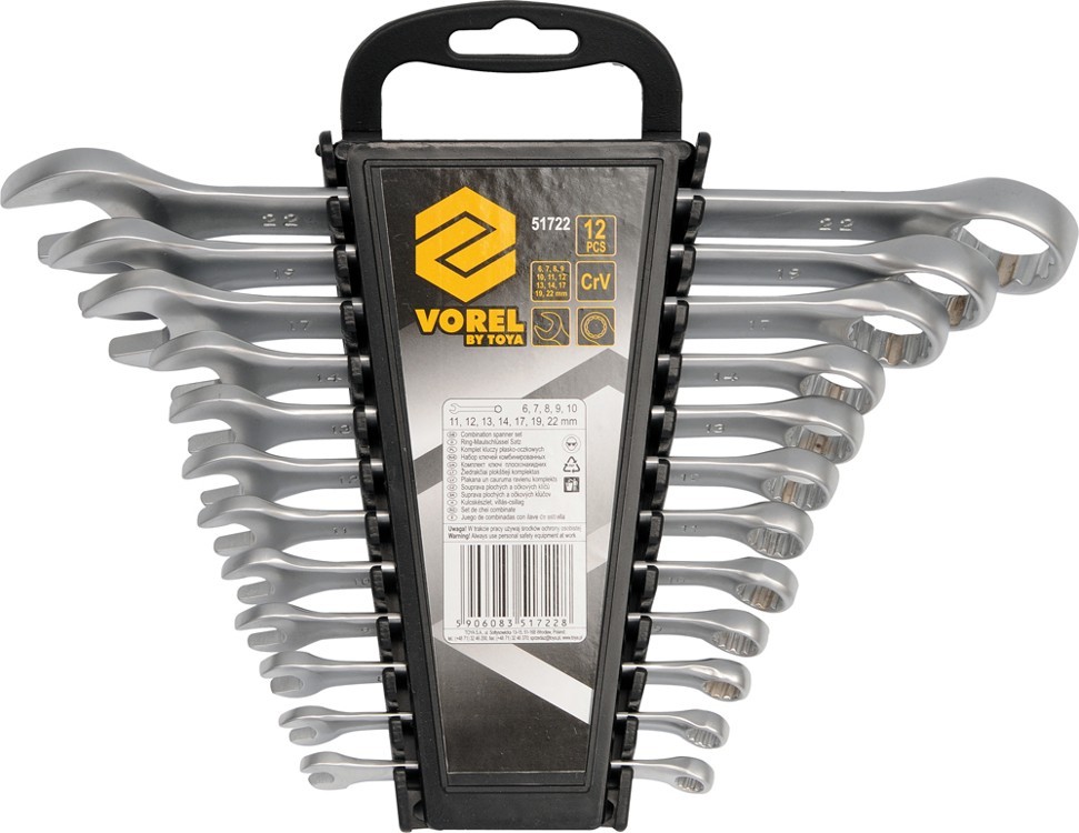 Vorel Ringmaulschlüssel 6-22Mm, 12Er-Set, Satiniert 51722