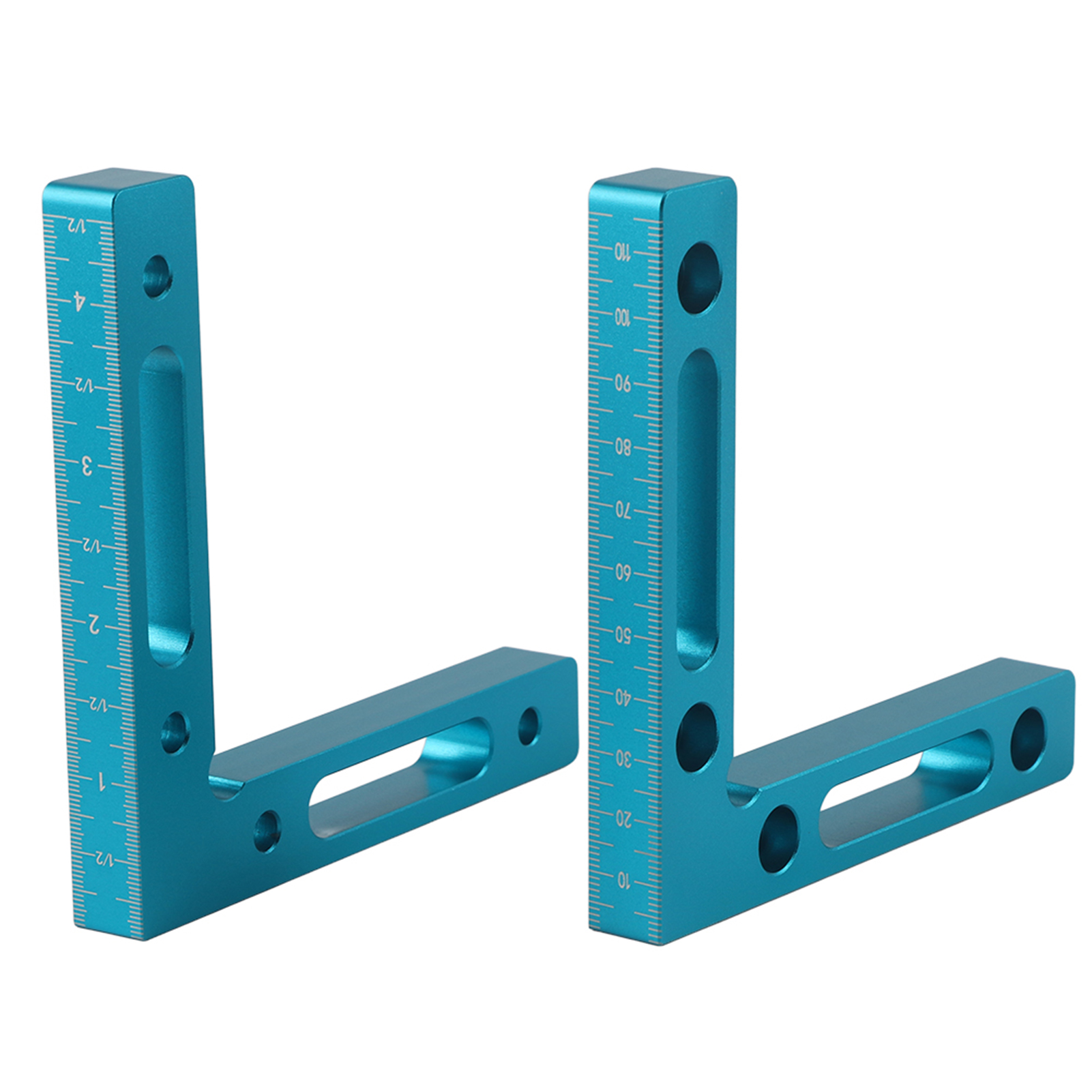 Serre-joint d'angle à 90° en alliage d'aluminium, échelle mm et pouces, lot de 2