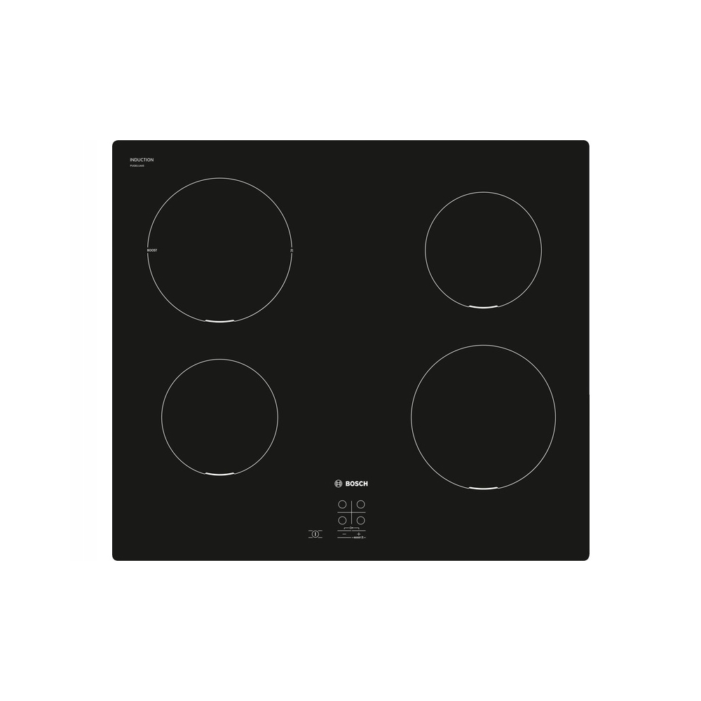 Bosch – Table De Cuisson À Induction 60 Cm – 4 Foyers – Surface Plane – Puissance 4600 W – Technologie Powerboost Pour Cuisson Rapide