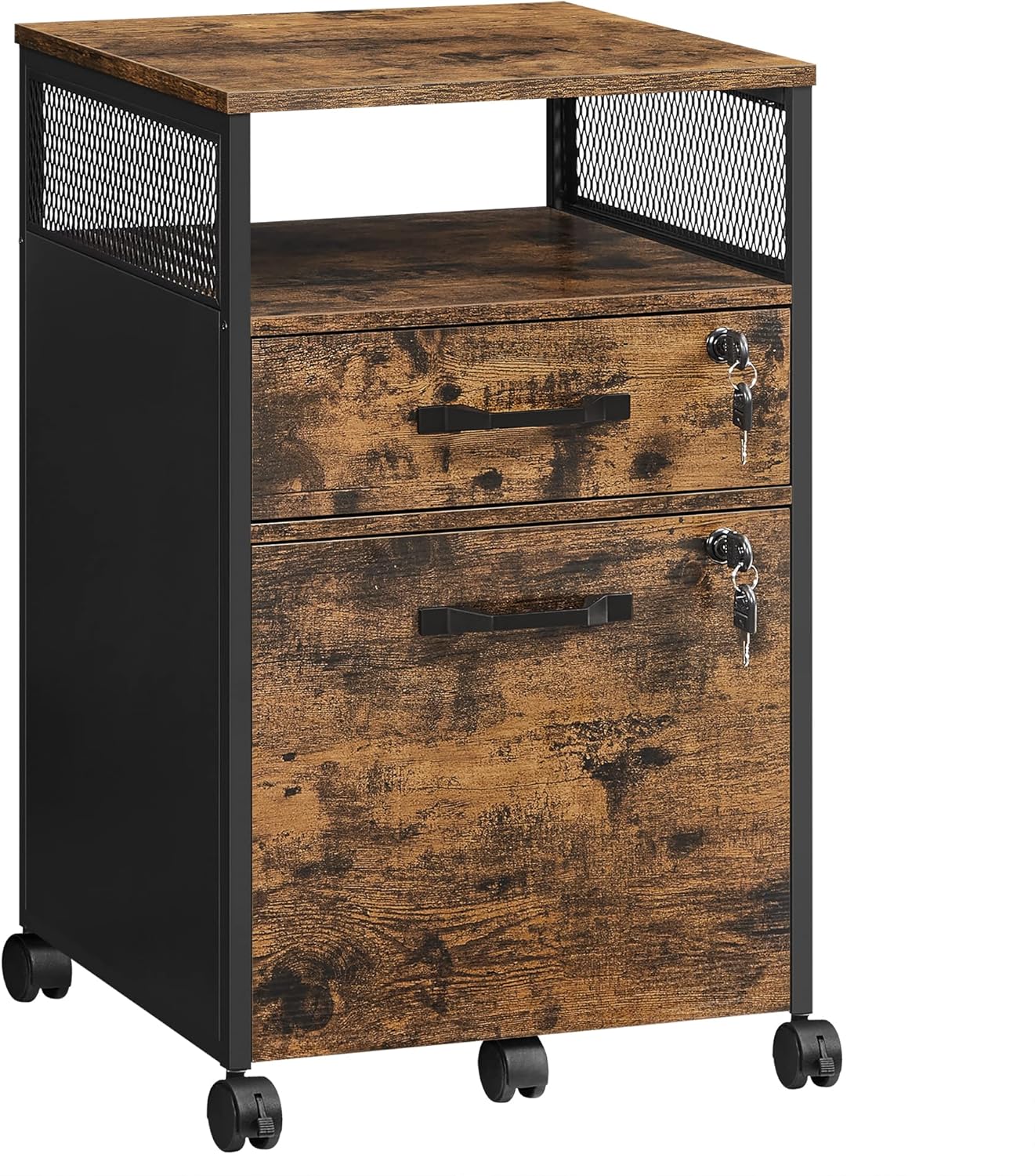 Vasagle - Caisson De Bureau Avec 2 Tiroirs Verrouillables