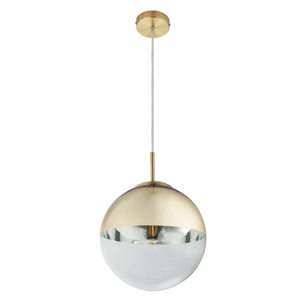 Design Pendel Decken Lampe Glas Kugel Wohn Ess Zimmer Hänge Leuchte Gold Globo 15856