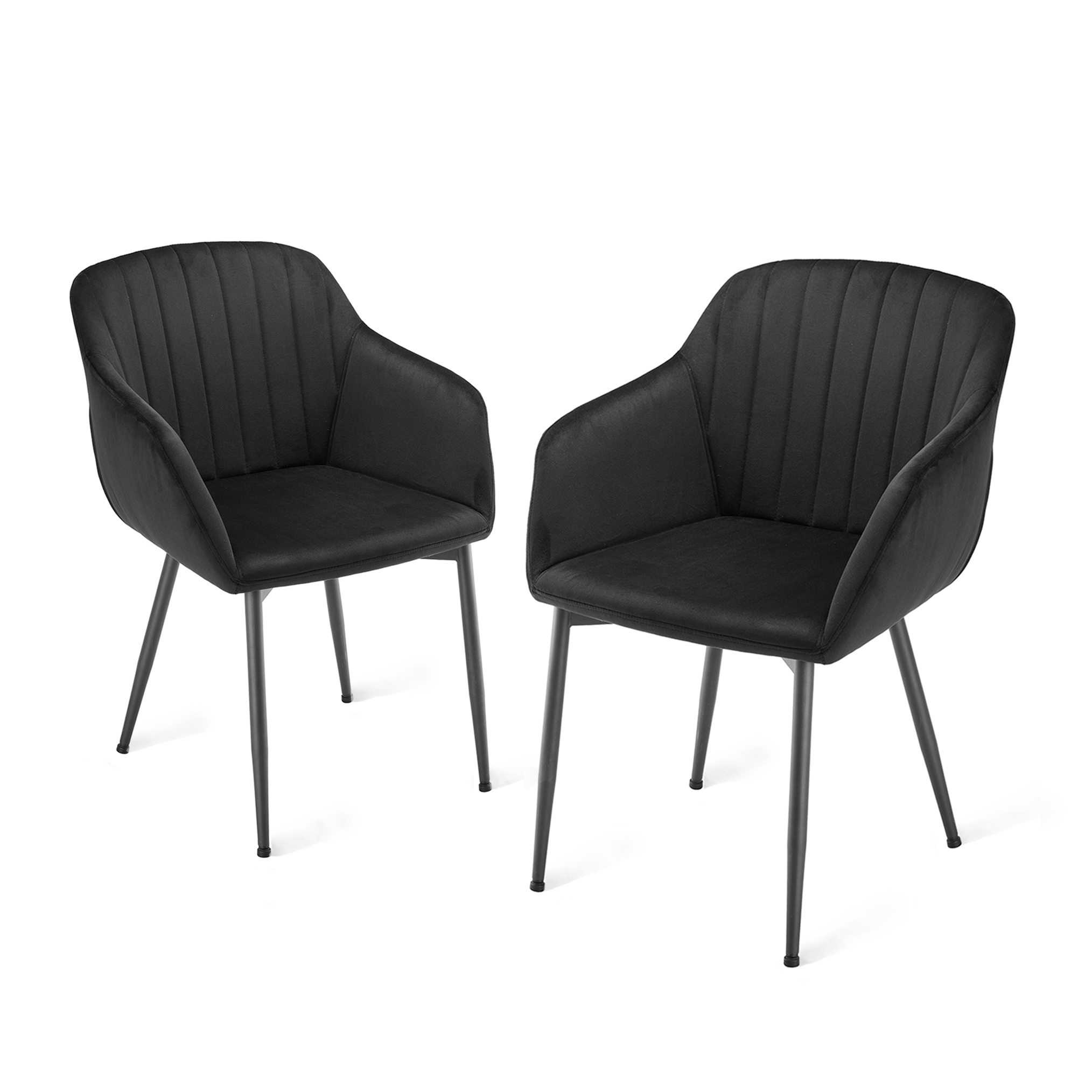 Chaises De Salle À Manger Minimalistes Avec Assise Large Et Accoudoirs