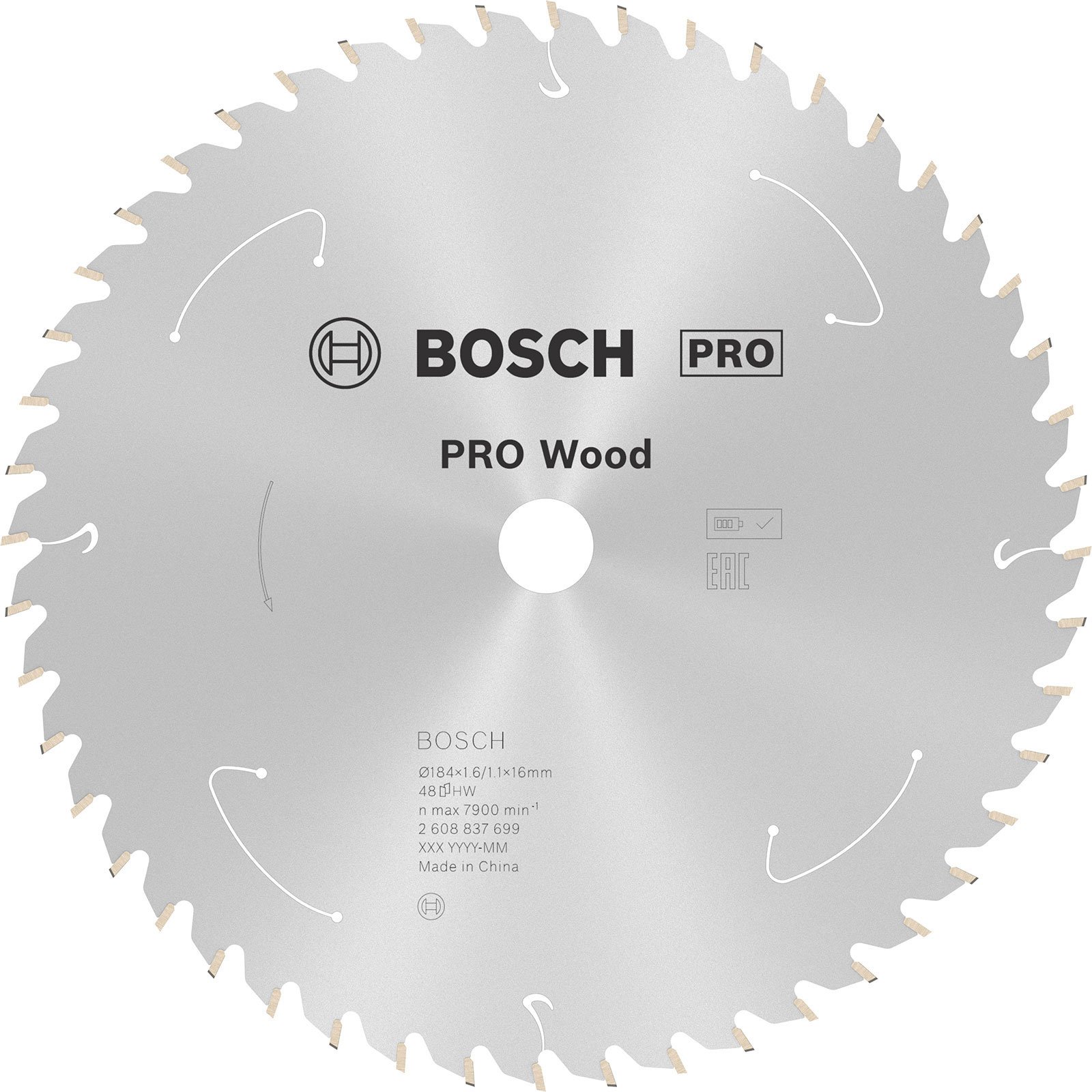 Lame PRO Wood pour scie portative, 184 mm, 48 dents — photo de l’offre ManoMano