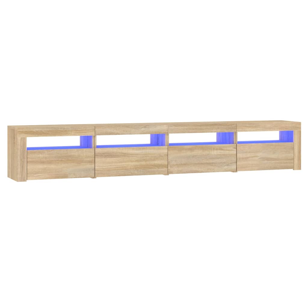 Vidaxl - Tv Cabinet With Led Lights Sonoma Oak 240x35x40 Cm
