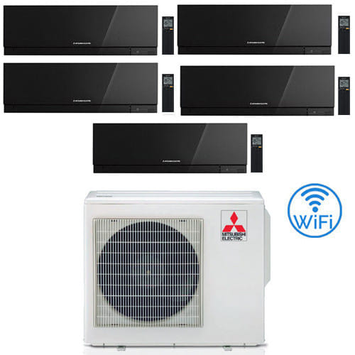 Climatizzatore Condizionatore Mitsubishi Kirigamine Zen Wifi Nero Penta Split Inverter 9000 + 9000 + 9000 + 9000 + 9000 Btu Con U.e. Mxz-5f102vf Classe A++ /a++ Novitá