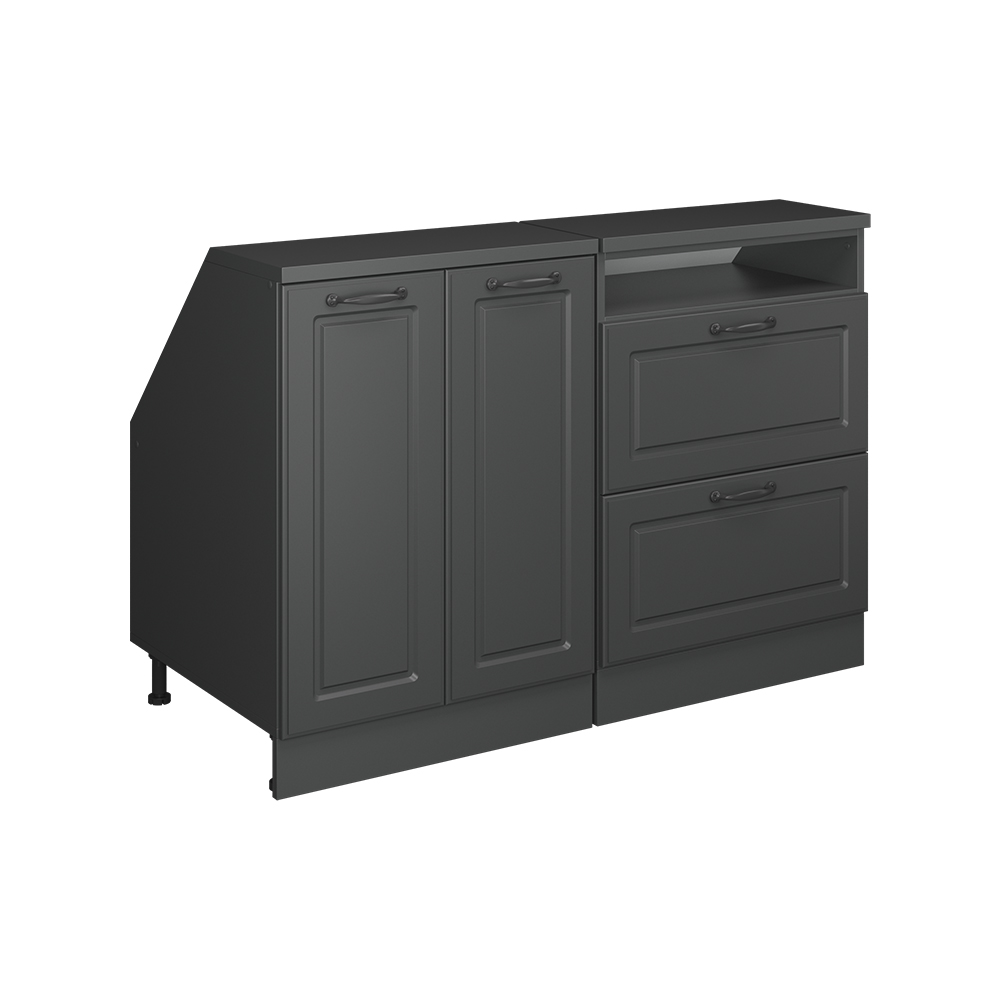 Dachschrägenschrank-set Rion, Anthrazit Landhaus, 120 Cm 2er Set Schrankkorpuss 60 Cm Tiefe, Vicco