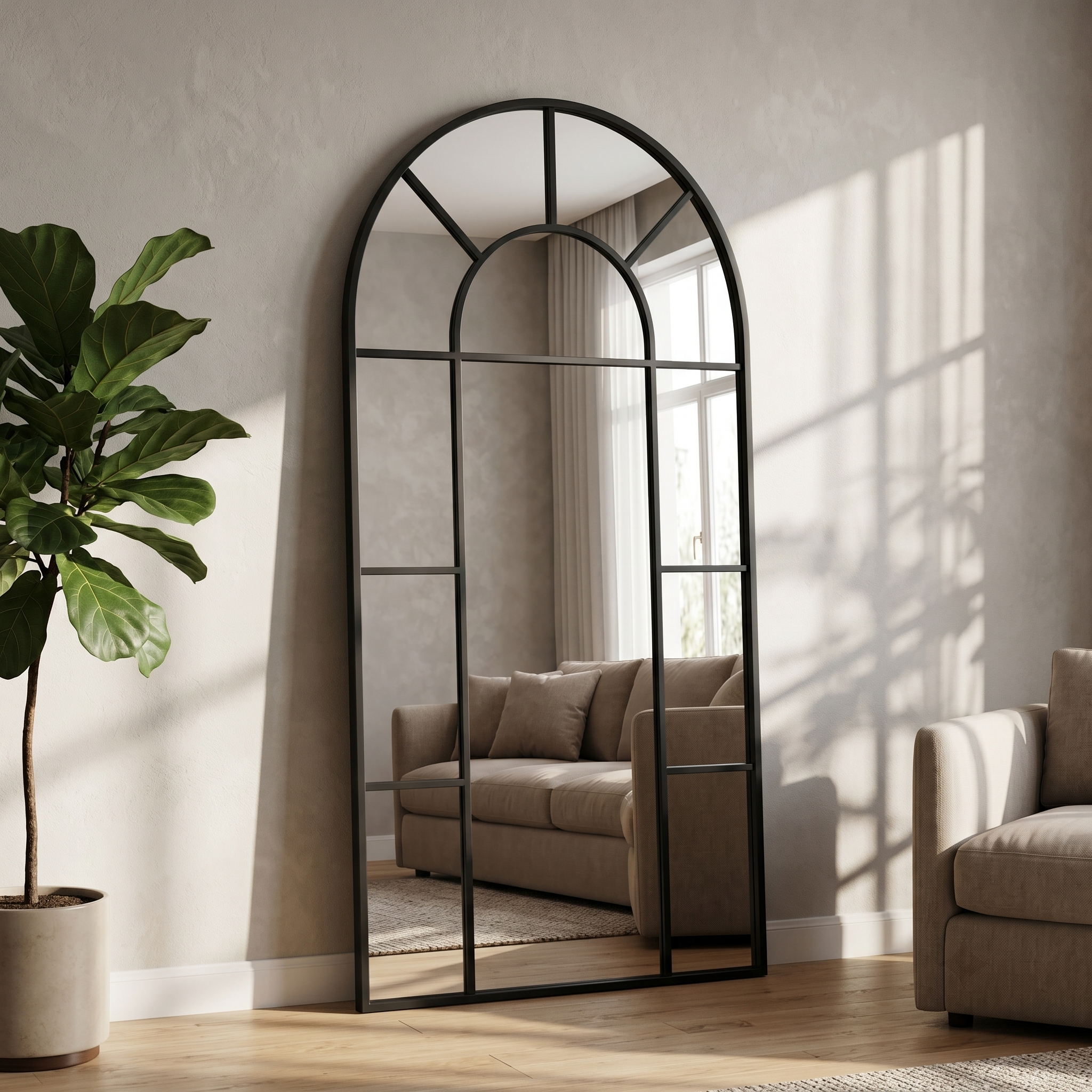 Koonmi Miroir D'Angle Incurvé Sur Toute La Longueur - 80 X 180 Cm