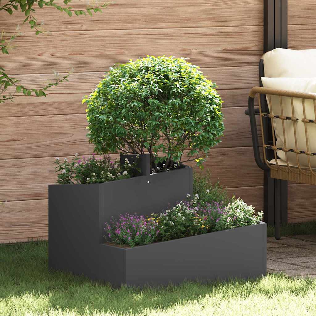 Cache-pot De Jardin Noir 60 X 60 X 50 Cm Acier Vidaxl