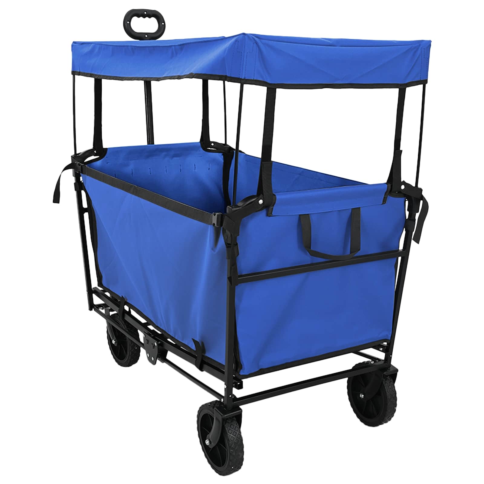 Carrello Della Spesa Pieghevole Con Freni Nero Tessuto Oxford Vidaxl VIDAXL