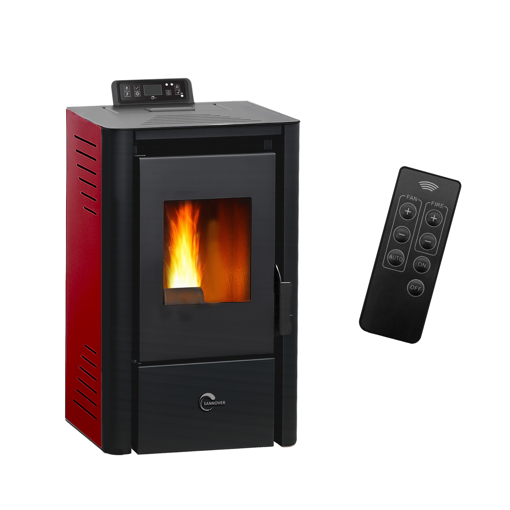 Stufa A Pellet Ad Aria Anita Da 8,2 Kw Sannover Bordeaux